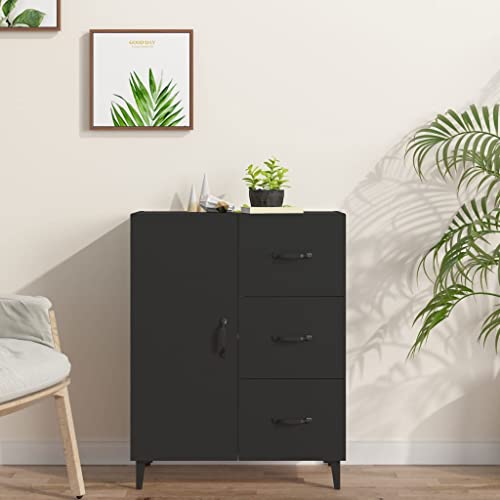 WIFESE Sideboard Schwarz 69,5x34x90 cm Schrank Schmal Kommode KüChenschrank Komodenschrank Kommode Flur Sideboard Schlafzimmer Unterschrank KüChe Flurschrank von WIFESE