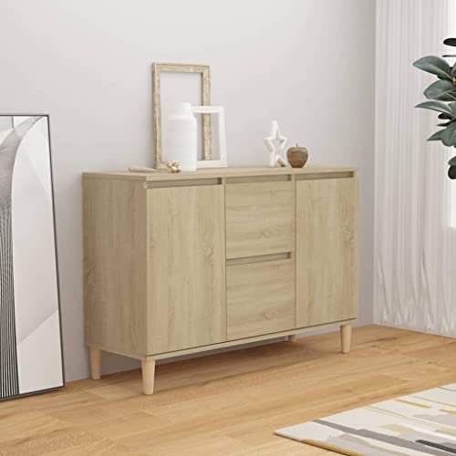 WIFESE Sideboard Sonoma-Eiche 103,5x35x70 cm Komodenschrank KüChenschrank Komode Schrank Klein Flurschrank Schrank Mit Schubladen Schrank Schmal Wohnzimmer Küche Flur Sideboard von WIFESE