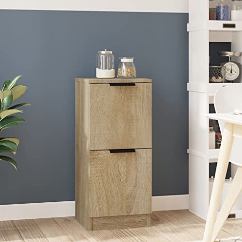 WIFESE Sideboard Sonoma-Eiche 30x30x70 cm Allzweckschrank KüChenschrank Schrank Klein Kommode Schmal Flurschrank Schmal Badezimmerschrank Komodenschrank Wohnzimmerschrank von WIFESE