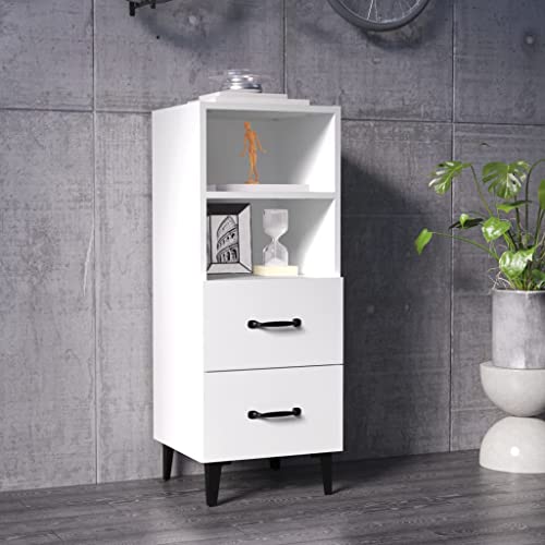 WIFESE Sideboard Weiß 34,5x34x90 cm Buffet Schrank Klein Kommode Kommoden & Sideboards Flur Kommode WC Schrank Schmal KüChenschrank Flurschrank von WIFESE