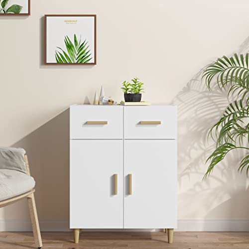 WIFESE Sideboard Weiß 69,5x34x89 cm Holzwerkstoff Komodenschrank KüChenschrank Schlafzimmer Schrank Klein Badezimmerschrank Flur MöBel Allzweckschrank Kommode Flur Fernsehschrank von WIFESE