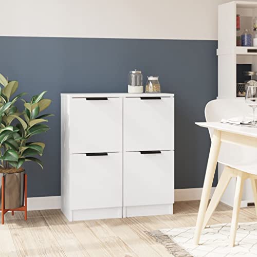 WIFESE Sideboards 2 STK. Weiß 30x30x70 cm Allzweckschrank KüChenschrank Schrank Klein Kommode Schmal Flurschrank Schmal Badezimmerschrank Komodenschrank Wohnzimmerschrank von WIFESE