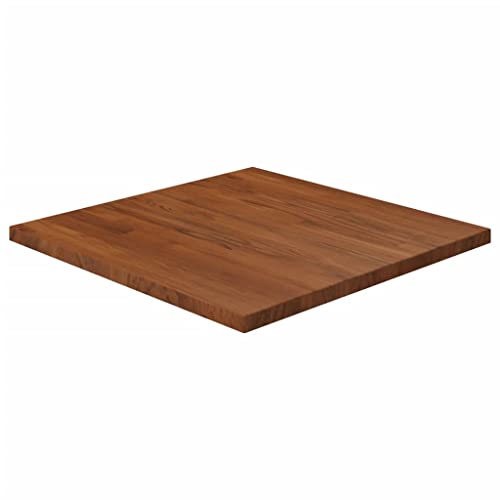 WIFESE Tischplatte Dunkelbraun Eiche Behandelt Couchtisch Esstisch Holzplatte Massiv Tabletop Massivholzplatte Tischplatte Massivholz Tischplatte Eiche Tischplatte Holz Quadratisch 60x60x2,5cm von WIFESE