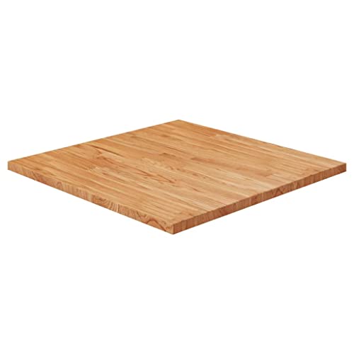 WIFESE Tischplatte Hellbraun 70x70x2,5cm Couchtisch Tabletop Esstisch Holzplatte Massiv Tischplatte Massivholzplatte Tischplatte Eiche Tischplatte Holz Behandelte Eiche Quadratisch von WIFESE