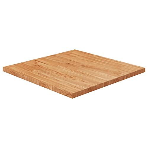 WIFESE Tischplatte Quadratisch Couchtisch Esstisch Holzplatte Massiv Tabletop Massivholzplatte Tischplatte Massivholz Tischplatte Eiche Tischplatte Holz Hellbraun Behandelte Eiche 60x60x2,5cm von WIFESE