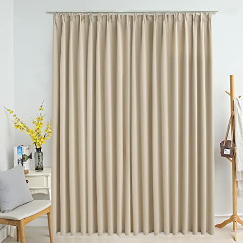 WIFESE Verdunkelungsvorhang 290x245 cm mit Haken Gardinen Vorhänge Blickdicht Thermovorhang Kälteschutz Vorhang Wärmeisolierend Curtains Türvorhang Thermo Kälteschutz Beige Polyester von WIFESE