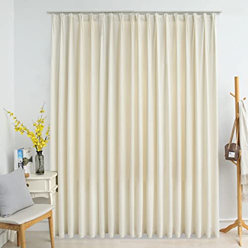 WIFESE Verdunkelungsvorhang 290x245 cm mit Haken Gardinen Vorhänge Blickdicht Thermovorhang Kälteschutz Vorhang Wärmeisolierend Curtains Türvorhang Thermo Kälteschutz Samt Beige Polyester von WIFESE