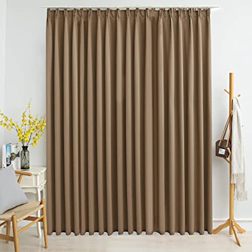 WIFESE Verdunkelungsvorhang 290x245 cm mit Haken Gardinen Vorhänge Blickdicht Thermovorhang Kälteschutz Vorhang Wärmeisolierend Curtains Türvorhang Thermo Kälteschutz Taupe Polyester von WIFESE