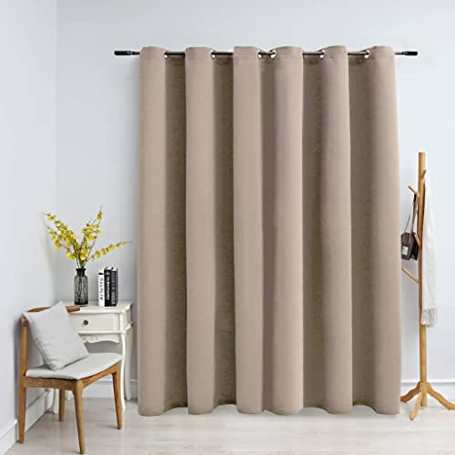 WIFESE Verdunkelungsvorhang mit Metallösen 290x245 cm Beige Vorhang Blickdicht Gardine Curtains Wärmeisolierende Vorhänge Fenstervorhänge Vorhang Gardinen Wohnzimmer Polyester von WIFESE