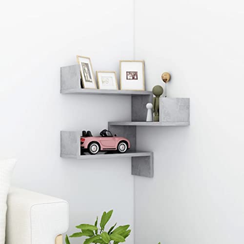 WIFESE Wand Eckregal Hängeregal 40x40x50 cm Wandregale Regalboden Wand Regale Regal Betongrau Schwebend für Wohnzimmer Kinderzimmer Wandregal Holzwerkstoff mit Mattem Finish WIFESE Wand Eckregal Hängeregal 40x40x50 cm Wandregale Regalboden Wand Regale Regal Betongrau Schwebend für Wohnzimmer Kinderzimmer Wandregal Holzwerkstoff mit Mattem Finish von WIFESE