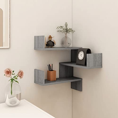 WIFESE Wand Eckregal Hängeregal 40x40x50 cm Wandregale Regalboden Wand Regale Regal Grau Sonoma Schwebend für Wohnzimmer Kinderzimmer Wandregal Holzwerkstoff mit Mattem Finish WIFESE Wand Eckregal Hängeregal 40x40x50 cm Wandregale Regalboden Wand Regale Regal Grau Sonoma Schwebend für Wohnzimmer Kinderzimmer Wandregal Holzwerkstoff mit Mattem Finish von WIFESE