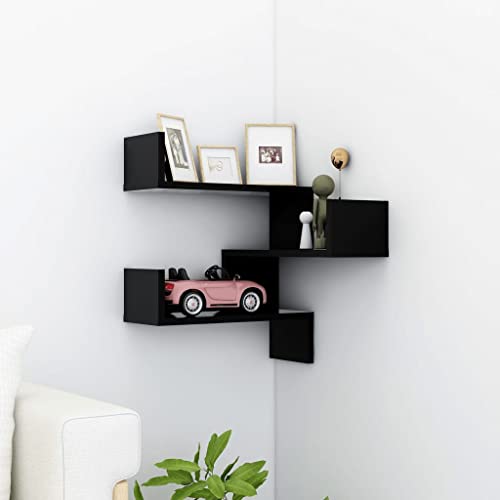 WIFESE Wand Eckregal Hängeregal 40x40x50 cm Wandregale Regalboden Wand Regale Regal Schwarz Schwebend für Wohnzimmer Kinderzimmer Wandregal Holzwerkstoff mit Mattem Finish WIFESE Wand Eckregal Hängeregal 40x40x50 cm Wandregale Regalboden Wand Regale Regal Schwarz Schwebend für Wohnzimmer Kinderzimmer Wandregal Holzwerkstoff mit Mattem Finish von WIFESE