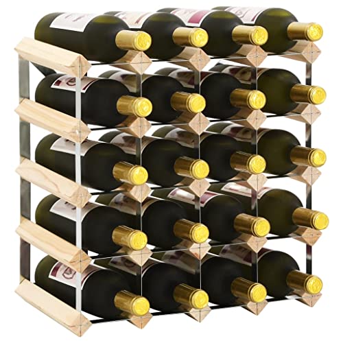 WIFESE Weinregal für 20 Flaschen Weinregal Holz GeträNkeregal Weinflaschenhalter Weinregal Metall Kleines Regal Weinhalter Flaschenregal Schmal Weinhalter Holz Massivholz Kiefer 41,5x22,5x41,5 cm von WIFESE