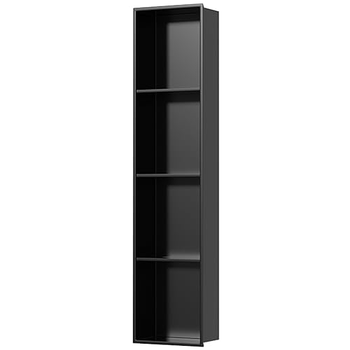 Edelstahl Duschnische, Eingebettet TV-Schrank-Nische, Metall Wasserdicht Partition Lagerregal Für Badezimmeraufbewahrung/Shampoo/Toilettenartikel ( Color : Black , Size : 120x28x12.5cm/3.93x0.91x0.41f von WIGING