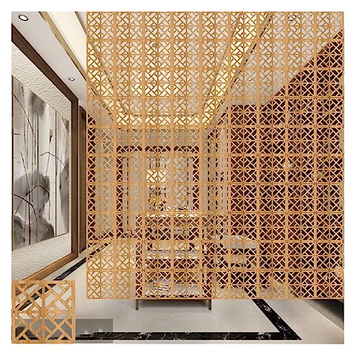 Gold Hängender Raumteiler, Holz-Kunststoff Panel-Bildschirme Partition, Raumteiler Für Wohnzimmer Bar Büro Küche Esszimmer (Color : Style 1, Size : 16PCS) von WIGING