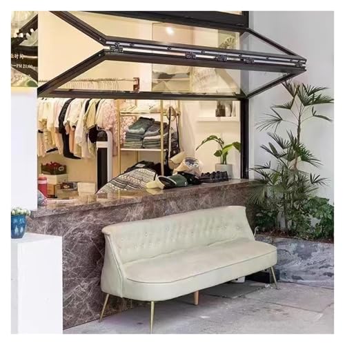 Maßgefertigt Auf-Ab-Faltfenster Servierfenster Bündig Montiert Aluminiumrahmen Vertikalschiebefenster Mit Glas Und Schlössern Für Café Imbisswagen Küche(Bruin) von WIGING