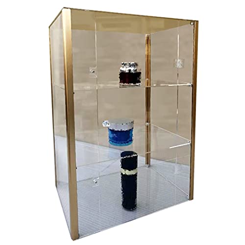 WIGING Acryl Vitrine Schaukasten, Home Office Aufbewahrungsbox Mit Tür, Hoch Verstellbarer, Abnehmbarer Organizer-Display-Ständer für Spielzeugmodelle Parfüms (Color : Clear, Size : 300x300x606mm) von WIGING