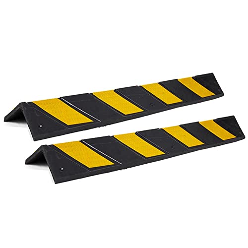 WIGING Garagen-Wandecke Kantenschutz, Gummi Wandeckenschutz Reflektierend Streifen Kantenbeschnitt Für L-förmige Wand Und Garage Parksäule (Color : Black+Yellow, Size : 80x10x0.8cm) von WIGING