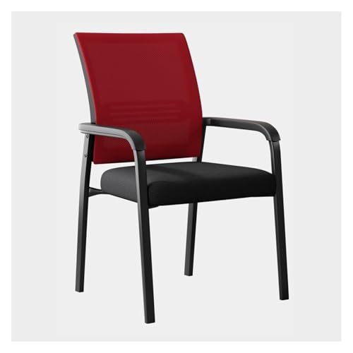 Stapelbarer Bürostuhl mit Netzrücken, Wartezimmer, Gästestühle mit Armlehnen, Empfangs-Schreibtischstühle mit ergonomischer Lendenwirbelstütze für Konferenzraum (rot) von WIGSELBL
