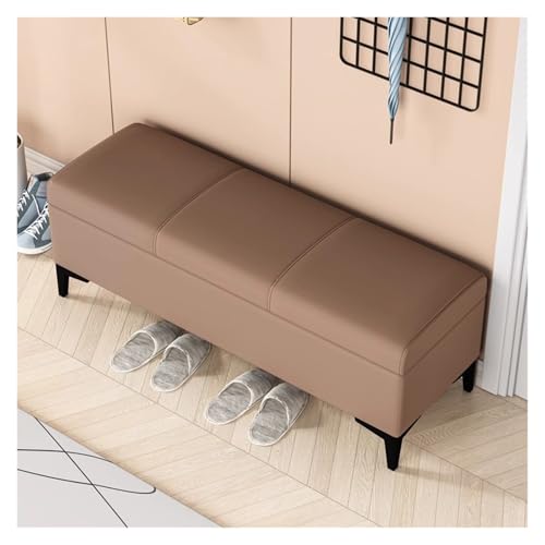 WIGSELBL Aufbewahrungsbank, Bettende, Ottomane, gepolsterte Fußstütze, rechteckig, Couch, Ottomane, Aufbewahrung, Truhe, Fußhocker für Wohnzimmer, Schlafzimmer, Eingangsbereich (Braun, 60 cm) von WIGSELBL