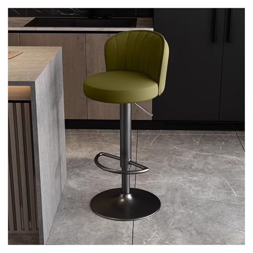 WIGSELBL Barhocker aus Kunstleder, drehbar, Thekenhöhe, verstellbare Barstühle mit Rückenlehne und Fußstütze, Kücheninselhocker für Zuhause, Küche (grün) von WIGSELBL