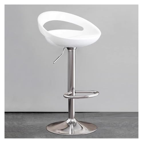 WIGSELBL Barhocker mit Rückenlehne und Fußstütze, verstellbare Barhocker, Küchenthekenhöhe, Barstühle für Esszimmer, Weiß von WIGSELBL