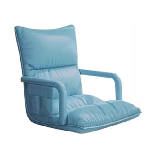 WIGSELBL Klappbares Sofa mit Armlehnen, Chaiselongue für den Innenbereich, 6 verstellbare Positionen, bequemer Liegestuhl für Schlafzimmer, Wohnzimmer (blau) von WIGSELBL