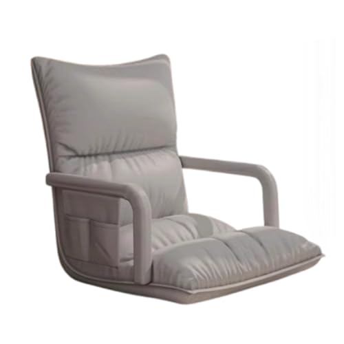 WIGSELBL Klappbares Sofa mit Armlehnen, Chaiselongue für den Innenbereich, 6 verstellbare Positionen, bequemer Liegestuhl für Schlafzimmer, Wohnzimmer (grau) von WIGSELBL
