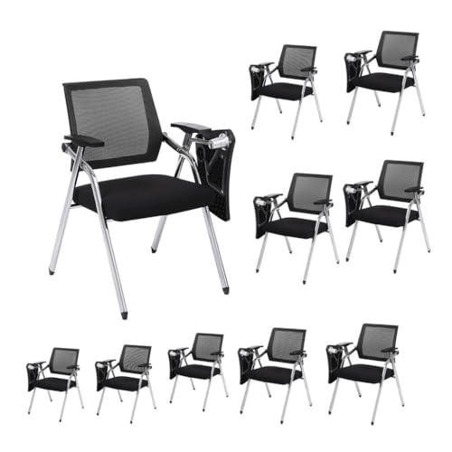 WIGSELBL Konferenzraumstühle, zusammenklappbar, Studentenstuhl, Büro-Schreibtischstuhl mit Lendenwirbelstütze und am Schreibtisch, stapelbar, Büro-Gästestühle und Empfangsstühle (10 Stück) von WIGSELBL
