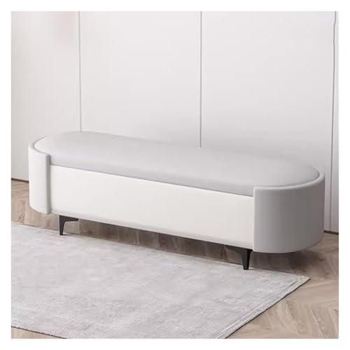 WIGSELBL Lange Ottoman-Bank mit Stauraum, Kunstleder-Ottomane, Bettbank, Innenbank mit schmaler Sitzfläche für Fußstütze im Schlafzimmer, Wohnzimmer (Grau, 60 cm) von WIGSELBL