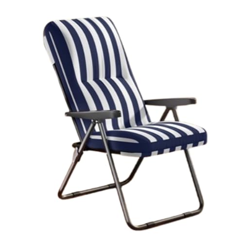 WIGSELBL Moderner Akzent-Lounge-Sessel mit verstellbarer Rückenlehne, bequemer Lesesessel, dick gepolsterter Loungesessel, Stahlrahmen, Freizeit-Sofa-Stuhl für Wohnzimmer (blau) von WIGSELBL