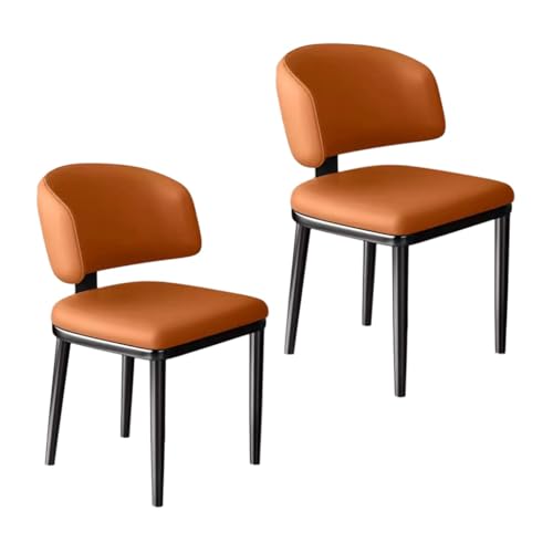 WIGSELBL Modische Esszimmerstühle, modern, Mitte des Jahrhunderts, hohe Rückenlehne, bequem, gepolstert, Küchenstühle mit Metallbeinen, für Wohnzimmer, Orange, 2 Stück WIGSELBL Modische Esszimmerstühle, modern, Mitte des Jahrhunderts, hohe Rückenlehne, bequem, gepolstert, Küchenstühle mit Metallbeinen, für Wohnzimmer, Orange, 2 Stück von WIGSELBL