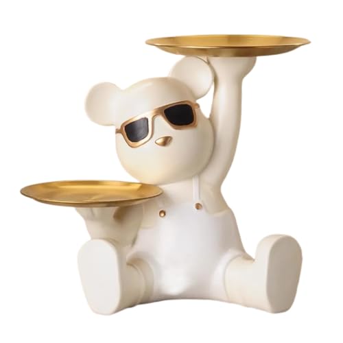 WIGSELBL Schlüsselhalter für Büro, Schreibtisch, dekorative Tier-Bär-Skulptur, Heimdekoration, Statue, Süßigkeitenschale, Ablageschale zur Aufbewahrung für den Eingang (Stil 5) von WIGSELBL