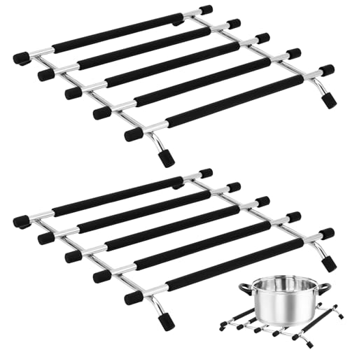 Untersetzer für Küchenarbeitsplatten, Küchenarbeitsplatten, Edelstahl-Material, Stativ-Hot Pot mit rutschfestem Gummi-Pad, geeignet für Küche, Esstisch usw von WIGUROE