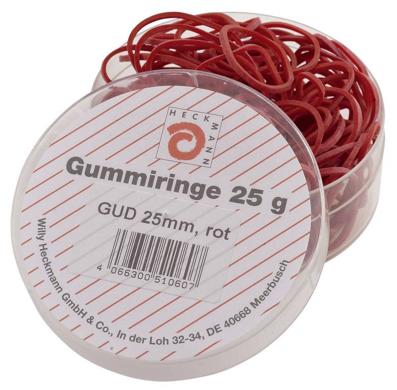 WIHEDÜ Gummiband Wihedü 510.060 Gummiringe - Ø25 mm, Dose mit 25g, rot von WIHEDÜ