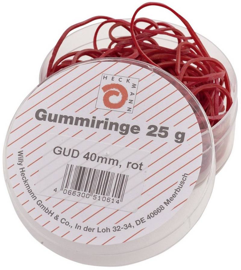 WIHEDÜ Gummiband Wihedü 510.061 Gummiringe - Ø40 mm, Dose mit 25g, rot von WIHEDÜ