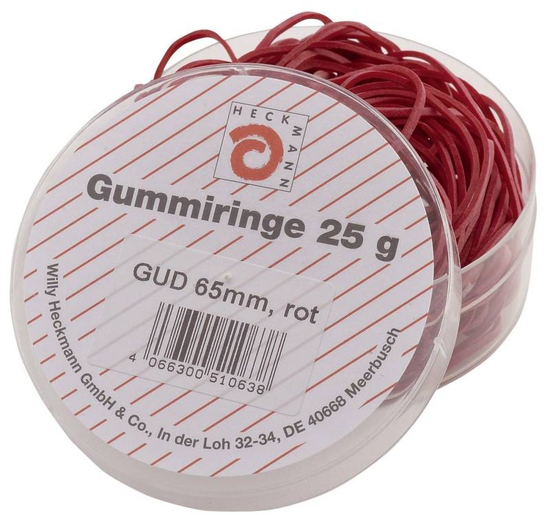 WIHEDÜ Gummiband Wihedü 510.063 Gummiringe - Ø65 mm, Dose mit 25g, rot von WIHEDÜ
