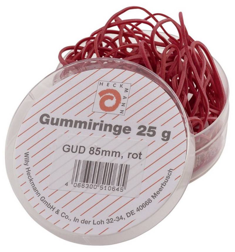 WIHEDÜ Gummiband Wihedü 510.064 Gummiringe - Ø85 mm, Dose mit 25g, rot von WIHEDÜ
