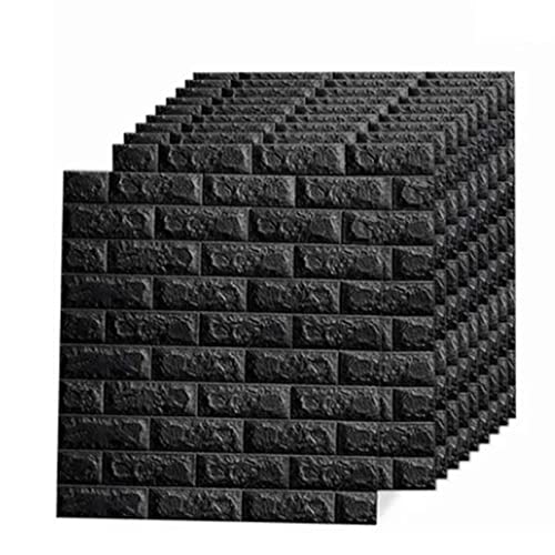 10 Stück schwarze Tapeten, 3D-Wandaufkleber, selbstklebend, zum Abziehen und Aufkleben, 35 x 38 cm 10 Stück schwarze Tapeten, 3D-Wandaufkleber, selbstklebend, zum Abziehen und Aufkleben, 35 x 38 cm von WIHFHGZ