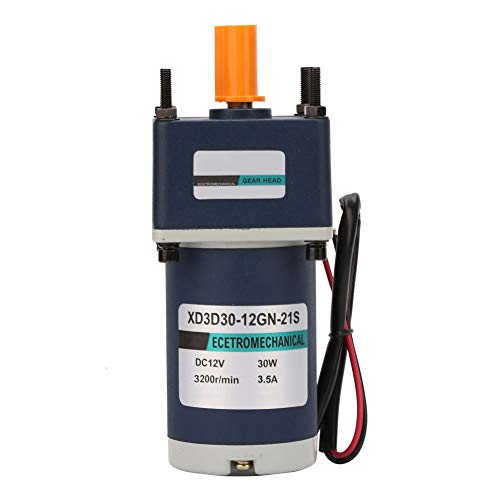12V Permanentmagnet Gearmotor 30W, 3000 / 3200RPM, Direktantrieb - Niedriger Stromverbrauch, Stabile Leistung, Ideal für Modellmotor und Getriebemotor Anwendungen (Reduktionsverhältnis 180, 17 U / von WIHFHGZ
