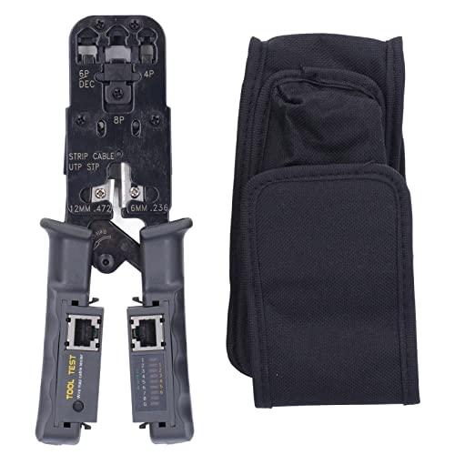 Crimpzange Ratsche Kabelschneider Abisolierzange Für 8P 6P 4P RJ45, Ergonomischer Griff, Vollmetallbasis - Effiziente Arbeit, Schutzmechanismus, Ideal Für Netzwerkwerkzeug Und von WIHFHGZ