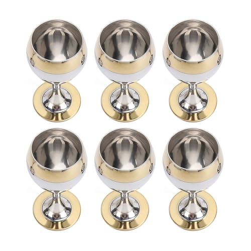Edelstahl Weingläser Set 6 - teilig, 60ml, Europäisches Design, Unzerbrechlich, Metall Weinbecher - Langlebig, Leicht Zu Reinigen, Für Outdoor & Reisen von WIHFHGZ