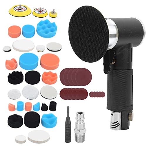 Exzenterschleifmaschine 150mm, Pneumatisch, 48-teiliges Set, Schwarz - Leistung, Variable Geschwindigkeit, Für Autopolitur Und Feinarbeiten von WIHFHGZ