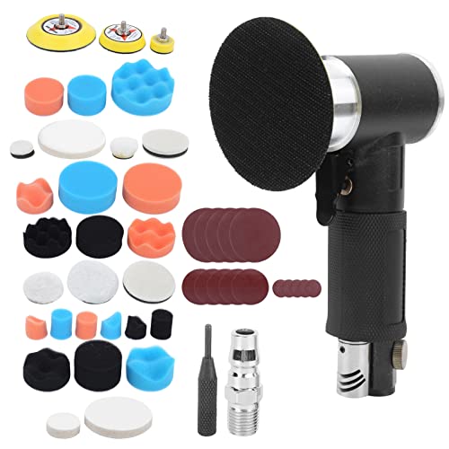 Exzenterschleifmaschine 150mm, Pneumatisch, 48 - teiliges Set, Schwarz - Starke Leistung, Variable Geschwindigkeit, Ideal Für Autopolitur Und Feinarbeiten (Typ 3) von WIHFHGZ