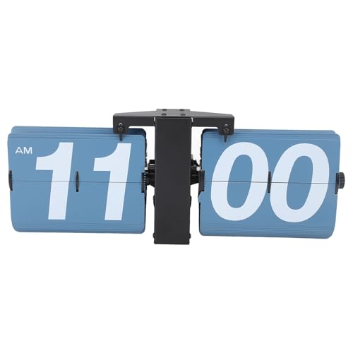 Flip Clock Stehend, Mechanische Retro Klappzahlenuhr Aus Edelstahl Und PVC, Schwarz 36x13,8x8cm - Coole Uhr Mit Großen Zahlen, Einfach Ablesbar, Für Wohnzimmer Und Büro (Typ 5) von WIHFHGZ