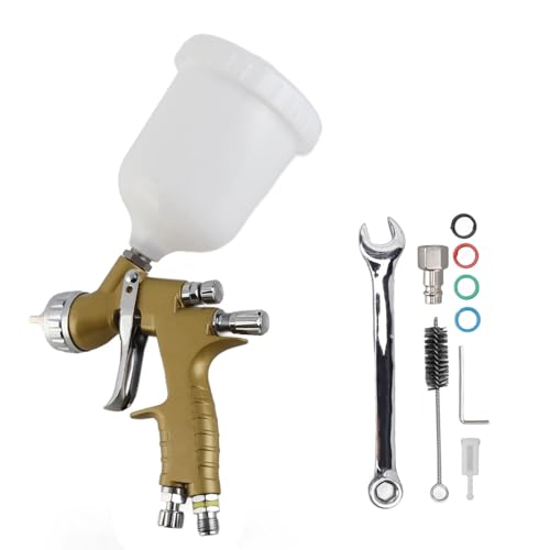Lasursprühgerät Aus Aluminiumlegierung, 1.8mm Düse, G1 / 4 Innengewinde, Gold, 600ml Behälter - Hohe Effizienz, Ergonomischer Griff, Für Möbel und Fahrzeuglackierung von WIHFHGZ
