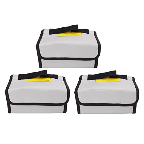 Lipo Battery Safe Bag, 3PCS Feuerfeste Lithium Tasche mit entladeschutz und hoher Temperaturbeständigkeit - Retardant, Explosionsschutz und Sicheres Laden für LiPo Akkus von WIHFHGZ