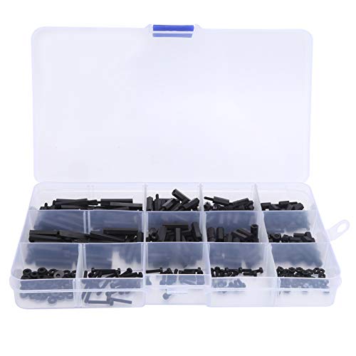 M2 Gewindebuchsen Kunststoff Abstandshalter Set 320 Stück Schwarz Nylon Schrauben Mutter für Elektronik Modellbau M2 Gewindebuchsen Kunststoff Abstandshalter Set 320 Stück Schwarz Nylon Schrauben Mutter für Elektronik Modellbau von WIHFHGZ
