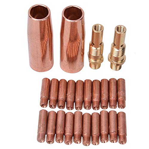 Schweißdüsen Set MIG Schweißgerät, Zubehör mit Gasdüse 21-50, Kontaktspitze 11-35, Diffusor - Hochwertige Kupferteile, Passgenaues Ersatzteil Set für Schweißbrenner von WIHFHGZ
