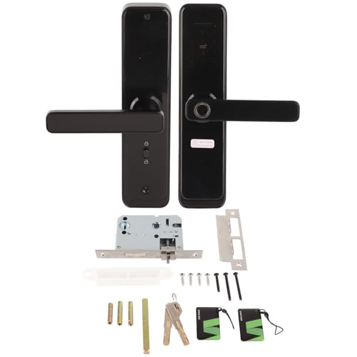 Smart Türschloss Elektronisch, Fingerabdruck Türöffner, Passwort IC Karte, Metall, Schwarz, 25x6cm - Schnelle Identifikation, Mehrfachöffnung, Für Holz Türen von WIHFHGZ